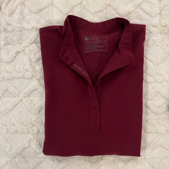 Figs Rafaela Oversized Scrub Top - Medium, Burgundy - Picture 1 of 4